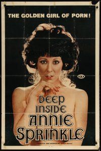 6k284 DEEP INSIDE ANNIE SPRINKLE 1sh '81 sexy image of the golden girl of porn!