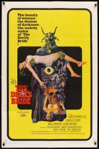6k295 DEVIL'S BRIDE 1sh '68 the union of the beauty of woman and the demon of darkness!