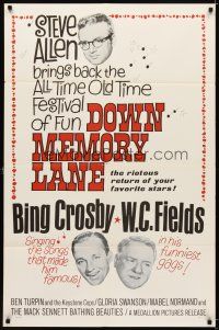 6k308 DOWN MEMORY LANE 1sh R64 Bing Crosby, W.C. Fields, Gloria Swanson, Mabel Normand!