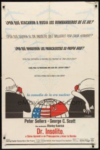6k310 DR. STRANGELOVE Spanish/U.S. 1sh '64 Stanley Kubrick classic, Sellers, Tomi Ungerer art!