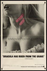 6k311 DRACULA HAS RISEN FROM THE GRAVE 1sh '69 Hammer, sexy girl with bandaids on her neck!