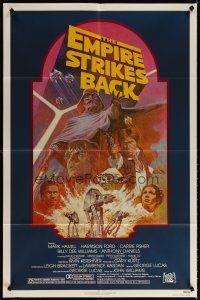 6k324 EMPIRE STRIKES BACK 1sh R82 George Lucas sci-fi classic, cool artwork by Tom Jung!