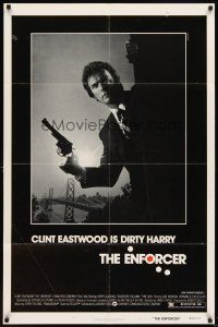 6k328 ENFORCER 1sh '76 cool different photo of Clint Eastwood as Dirty Harry by Bill Gold!