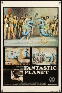 6k336 FANTASTIC PLANET 1sh '73 wacky sci-fi cartoon, wild artwork image, Cannes winner!