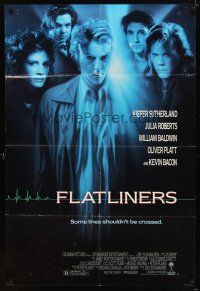 6k347 FLATLINERS 1sh '90 Kiefer Sutherland, Julia Roberts, Kevin Bacon!