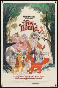 6k353 FOX & THE HOUND 1sh '81 two friends who didn't know they were supposed to be enemies!