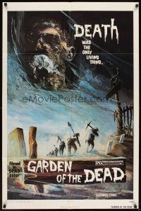6k366 GARDEN OF THE DEAD 1sh '72 Duncan McLeod, Lee Frost, creepy zombie artwork!