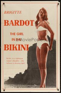 6k376 GIRL IN THE BIKINI 1sh '58 sexiest full-length Brigitte Bardot in skimpy swimsuit!