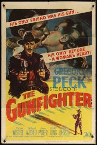 6k400 GUNFIGHTER 1sh '50 Gregory Peck's only friends were his guns!