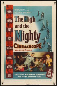 6k414 HIGH & THE MIGHTY 1sh '54 John Wayne, Claire Trevor, directed by William Wellman!