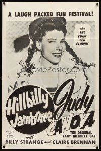 6k416 HILLBILLY JAMBOREE 1sh '60 original zany hillbilly gal Judy Canova w/the Corn Fed Clown!