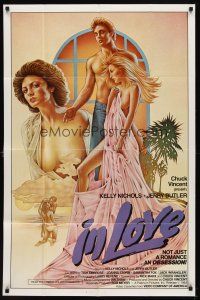 6k444 IN LOVE video/theatrical 1sh '83 Jerry Butler, Kelly Nichols, sexy artwork!