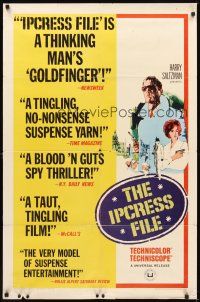 6k453 IPCRESS FILE new art style 1sh '65 Michael Caine in the spy story of the century!