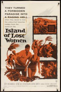 6k456 ISLAND OF LOST WOMEN 1sh R64 hidden, forbidden, untouched beauties in a raging hell!