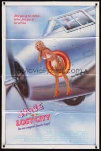 6k459 JANE & THE LOST CITY 1sh '87 Sam J. Jones, Maud Adams, sexy aircraft nose art!
