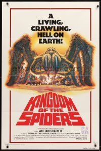 6k485 KINGDOM OF THE SPIDERS int'l 1sh '77 William Shatner, cool artwork of giant hairy spiders!