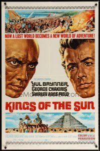 6k486 KINGS OF THE SUN style B 1sh '64 art of Yul Brynner & George Chakiris!