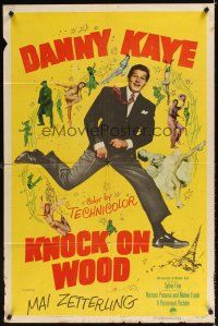 6k488 KNOCK ON WOOD 1sh '54 great full-length image of dancing Danny Kaye, Mai Zetterling!