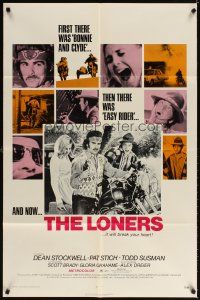 6k511 LONERS 1sh '72 motorcycle biker Dean Stockwell, Patricia Stich!