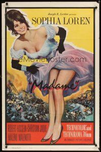 6k530 MADAME SANS GENE 1sh R63 sexy Sophia Loren in low-cut dress, Robert Hossein!