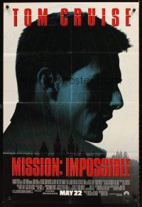6k560 MISSION IMPOSSIBLE advance 1sh '96 Tom Cruise, Jon Voight, Brian De Palma directed!