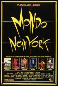 6k567 MONDO NEW YORK 1sh '88 Harvey Keith, Karen Finley, this is art baby, cult classic!
