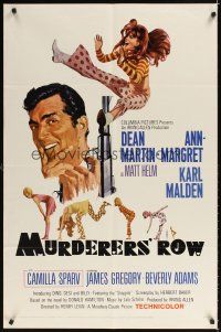 6k582 MURDERERS' ROW 1sh '66 art of spy Dean Martin as Matt Helm & sexy Ann-Margret by McGinnis!