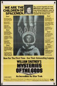 6k588 MYSTERIES OF THE GODS 1sh '76 William Shatner narrated weirdness documentary!