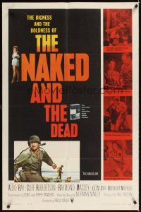 6k590 NAKED & THE DEAD 1sh '58 from Norman Mailer's novel, Aldo Ray in World War II!