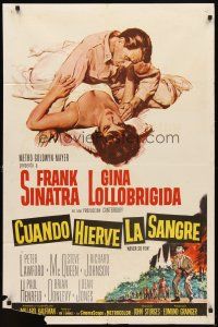 6k595 NEVER SO FEW Spanish/U.S. 1sh '59 artwork of Frank Sinatra & sexy Gina Lollobrigida!