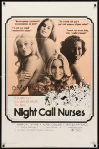 6k598 NIGHT CALL NURSES 1sh '72 very sexy ladies, I'm not your mama, baby, I'm a registered nurse!