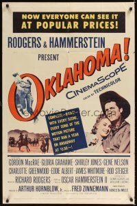 6k620 OKLAHOMA 1sh '56 Gordon MacRae, Shirley Jones, Rodgers & Hammerstein musical!