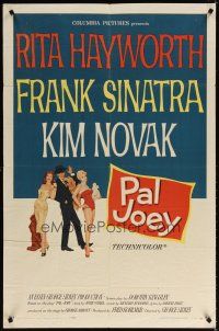 6k638 PAL JOEY 1sh '57 art of Frank Sinatra with sexy Rita Hayworth & Kim Novak!