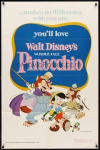 6k659 PINOCCHIO 1sh R78 Disney classic fantasy cartoon about a wooden boy who wants to be real!