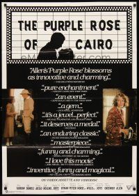 6k686 PURPLE ROSE OF CAIRO video 1sh '85 Jeff Daniels steps out of movie into Mia Farrow's life!