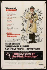 6k718 RETURN OF THE PINK PANTHER style B 1sh '75 Sellers as Inspector Clouseau, the great returns!