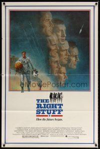 6k726 RIGHT STUFF 1sh '83 great Tom Jung montage art of the first NASA astronauts!