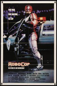 6k732 ROBOCOP 1sh '87 Peter Weller close-up in title role, Paul Verhoeven classic sci-fi!