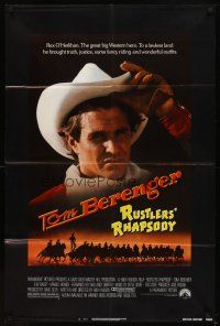 6k749 RUSTLERS' RHAPSODY 1sh '85 cowboy western parody, cool close-up of Tom Berenger!