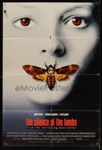 6k783 SILENCE OF THE LAMBS int'l 1sh '90 great image of Jodie Foster with moth over mouth!