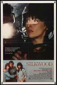 6k786 SILKWOOD 1sh '83 Meryl Streep, Cher, Kurt Russell, directed by Mike Nichols!