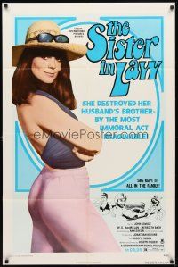 6k792 SISTER IN LAW 1sh '74 early Joseph Ruben, sexy immoral Anna Saxon kept it in the family!
