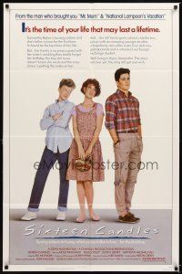 6k793 SIXTEEN CANDLES 1sh '84 Molly Ringwald, Anthony Michael Hall, directed by John Hughes!