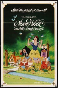 6k802 SNOW WHITE & THE SEVEN DWARFS 1sh R83 Walt Disney animated cartoon fantasy classic!