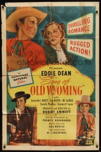 6k807 SONG OF OLD WYOMING 1sh '45 Jennifer Holt, Eddie Dean cowboy western musical!