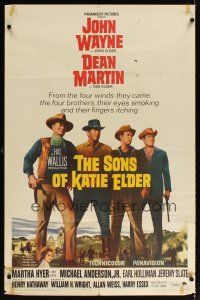 6k809 SONS OF KATIE ELDER 1sh '65 Martha Hyer, great line up of John Wayne, Dean Martin & more!