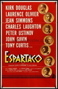 6k814 SPARTACUS Spanish/U.S. 1sh '61 classic Stanley Kubrick & Kirk Douglas epic!