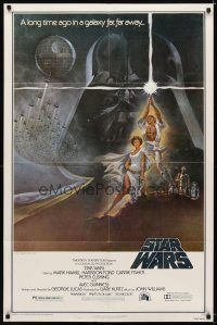6k825 STAR WARS fourth printing style A 1sh '77 George Lucas classic sci-fi epic, art by Tom Jung!