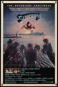 6k841 SUPERMAN II 1sh '81 Christopher Reeve, Terence Stamp, battle over New York City!