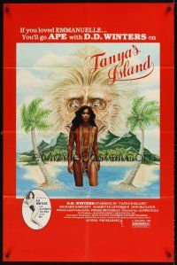 6k856 TANYA'S ISLAND 1sh '80 Playboy, wild art of ape & sexy Vanity by Baker!